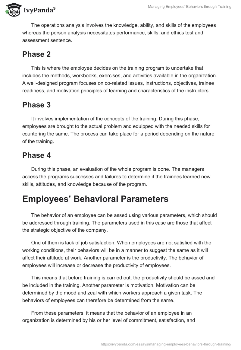 Managing Employees’ Behaviors through Training. Page 4