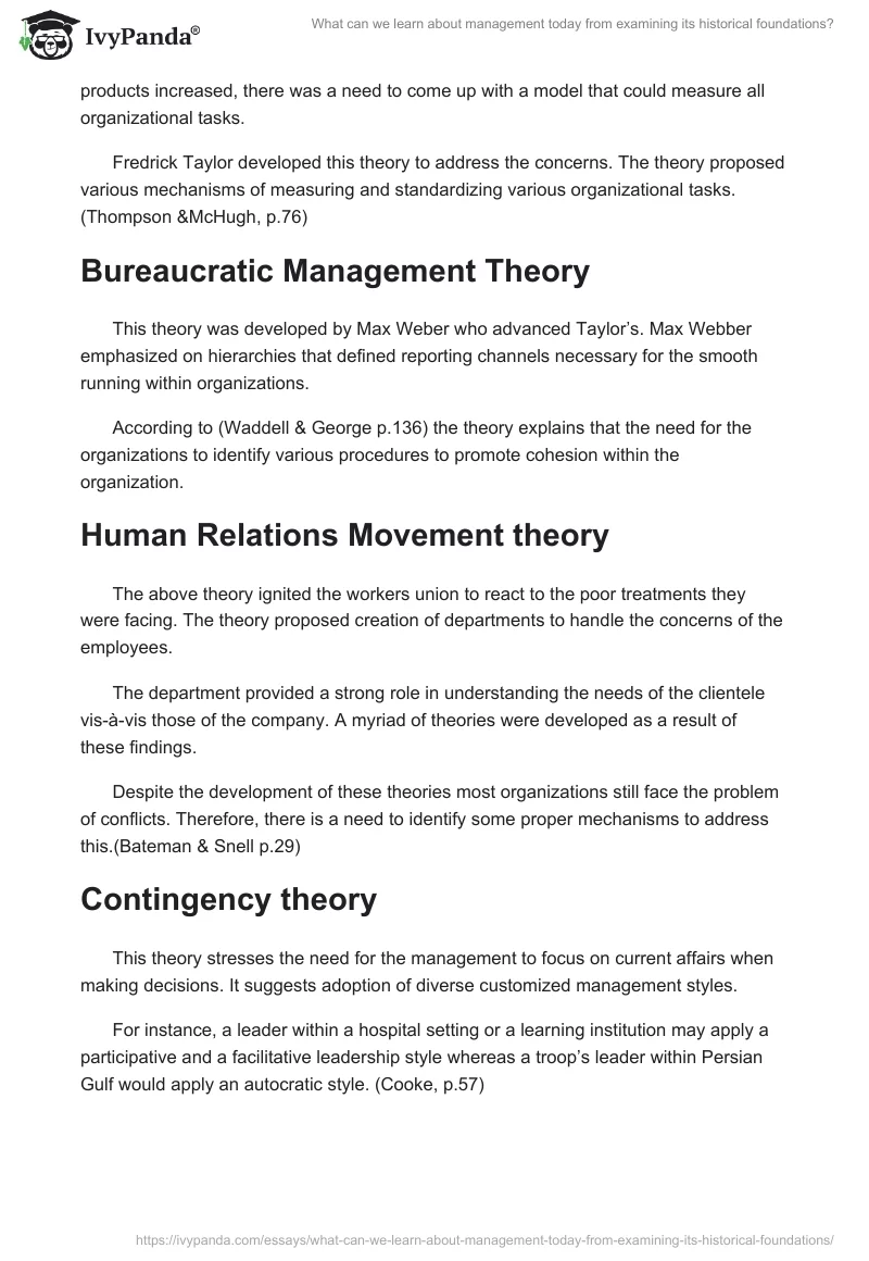 What can we learn about management today from examining its historical foundations?. Page 3