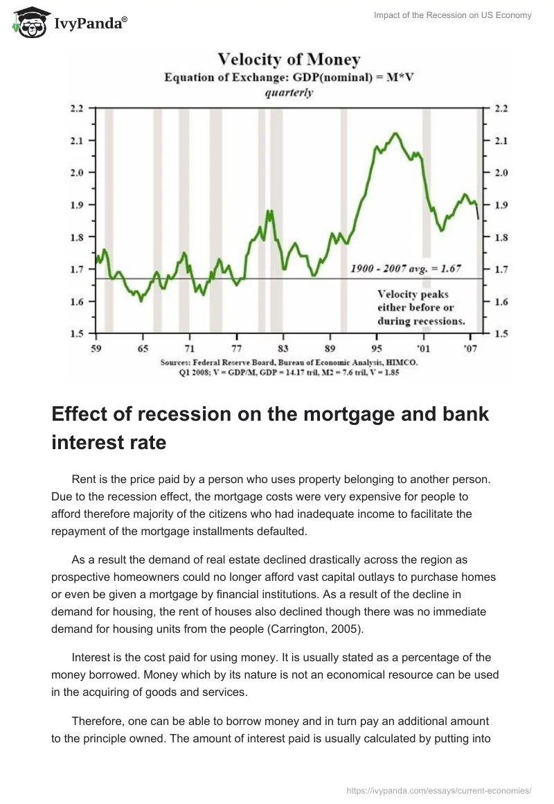 Impact of the Recession on US Economy. Page 3
