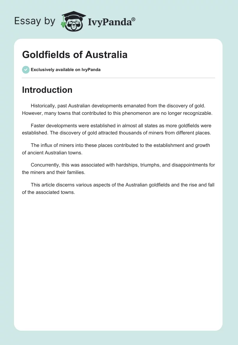 Goldfields of Australia. Page 1