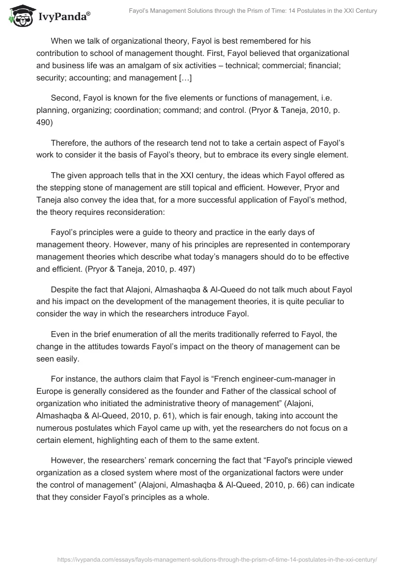 Fayol’s Management Solutions through the Prism of Time: 14 Postulates in the XXI Century. Page 5