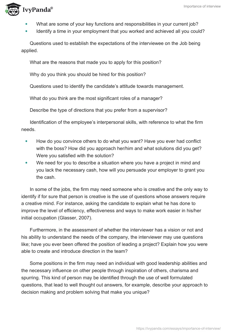 Importance of interview. Page 4