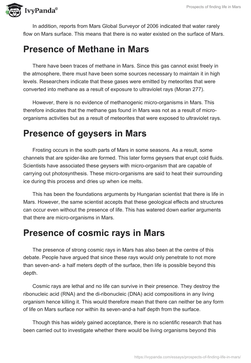 Prospects of finding life in Mars. Page 4