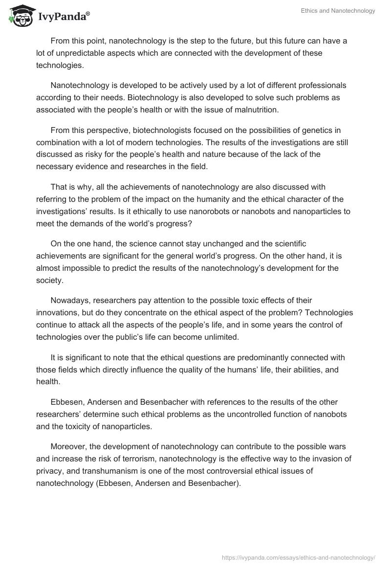 Ethics and Nanotechnology. Page 3