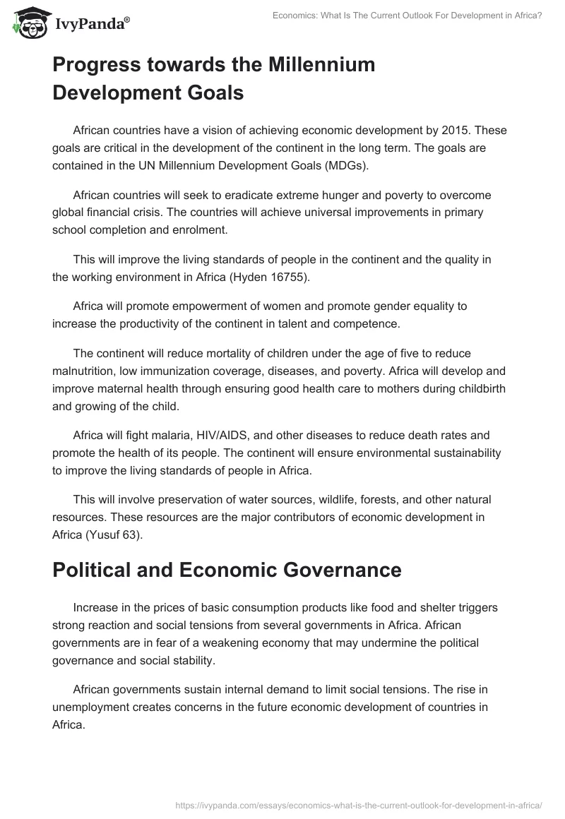 Economics: What Is The Current Outlook For Development in Africa?. Page 5