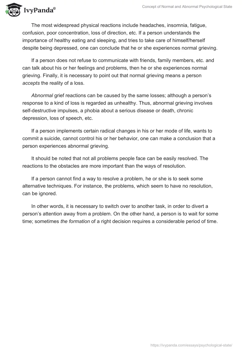 Concept of Normal and Abnormal Psychological State. Page 2