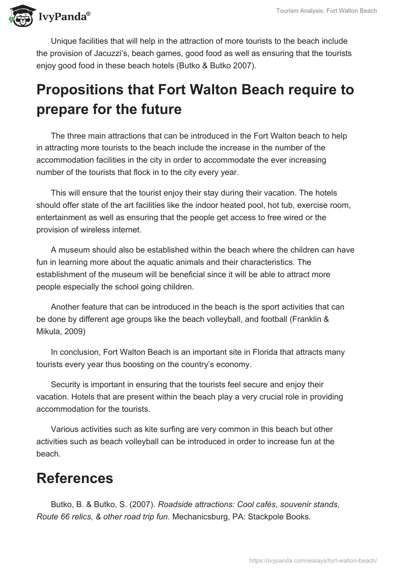 Tourism Analysis: Fort Walton Beach. Page 3