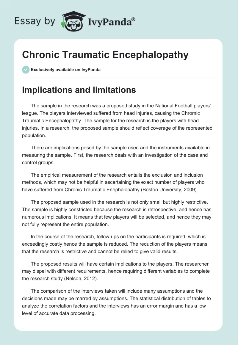 Chronic Traumatic Encephalopathy. Page 1