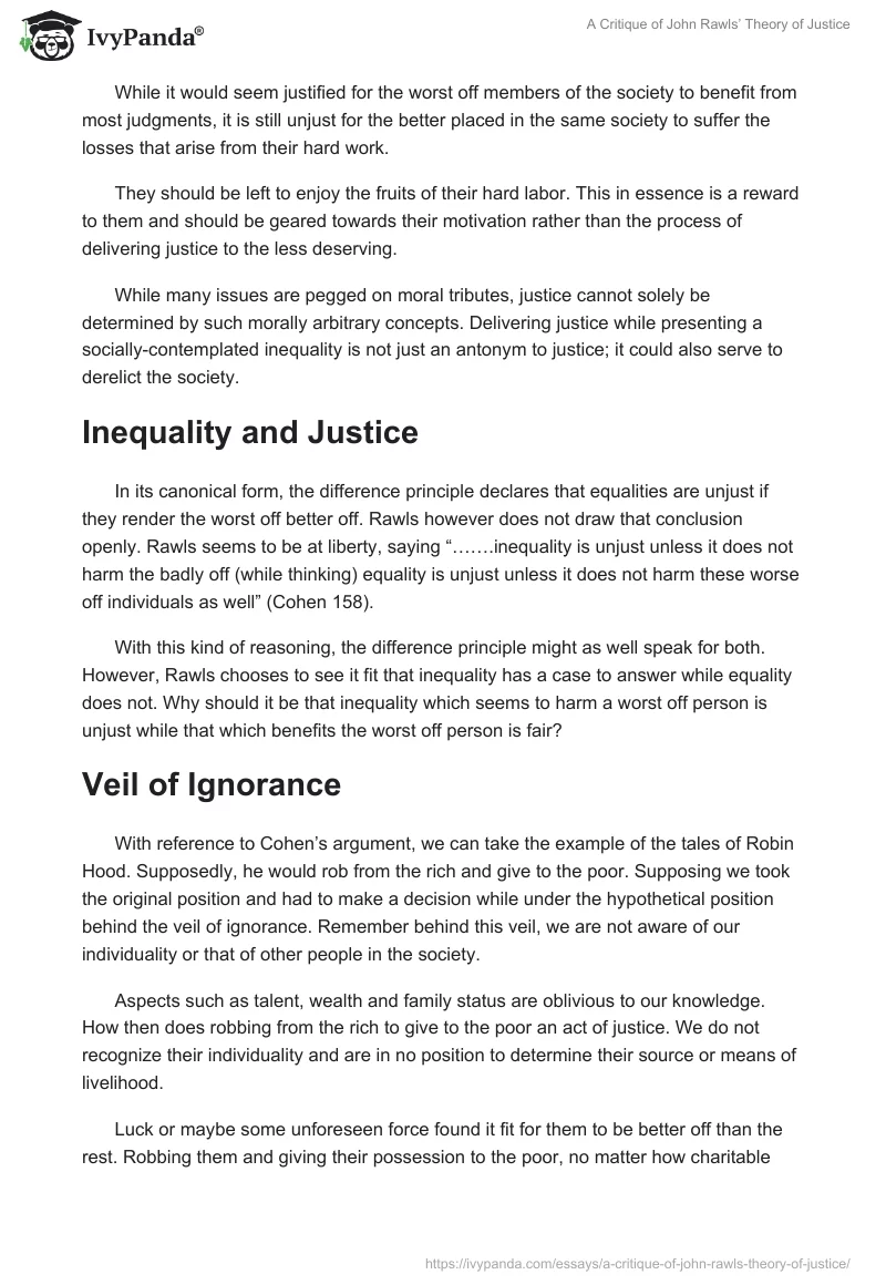A Critique of John Rawls’ Theory of Justice. Page 5