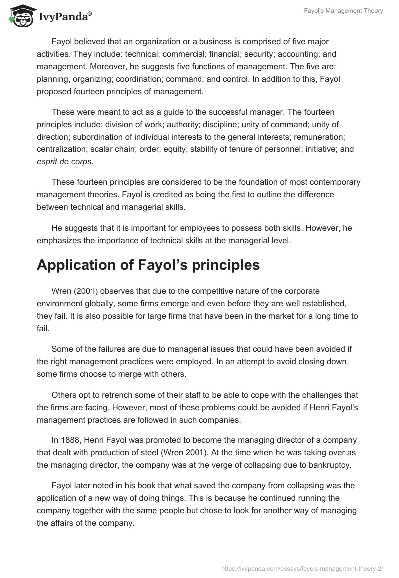 Fayol’s Management Theory. Page 4
