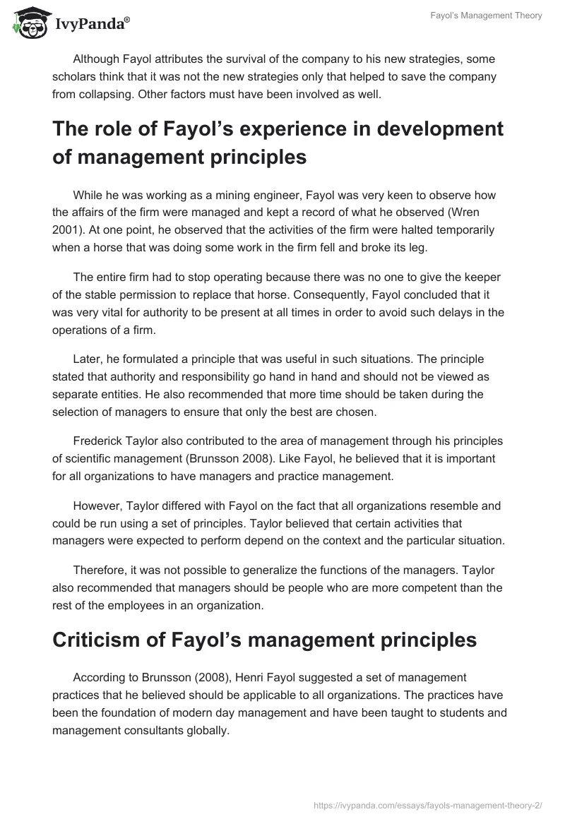 Fayol’s Management Theory. Page 5