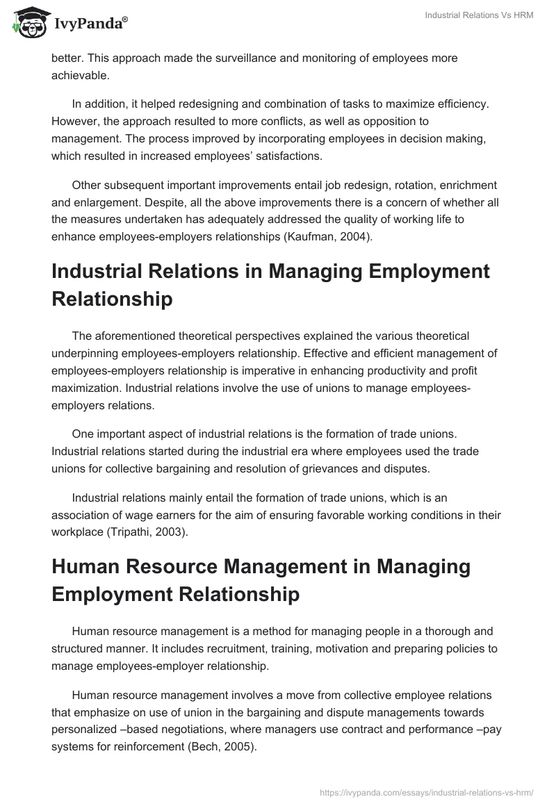 Industrial Relations Vs HRM. Page 5
