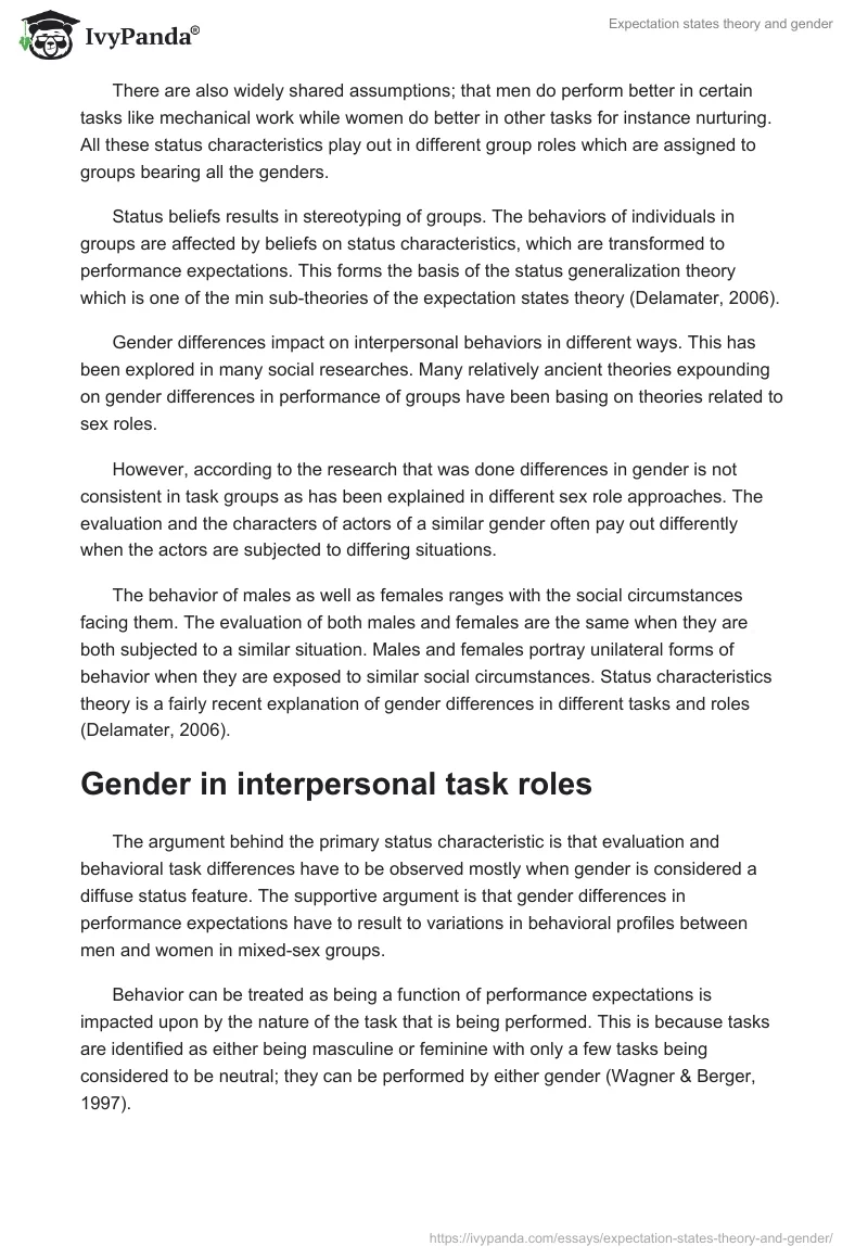 Expectation states theory and gender. Page 2