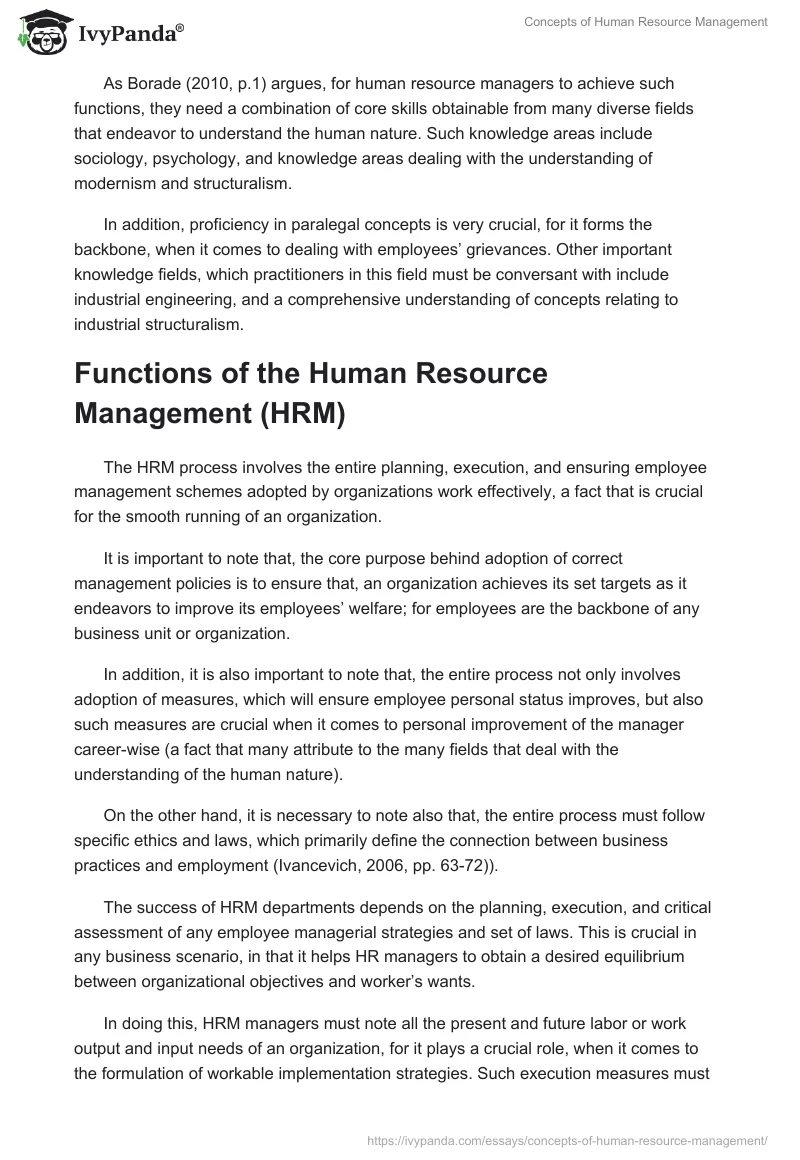 Concepts of Human Resource Management. Page 3