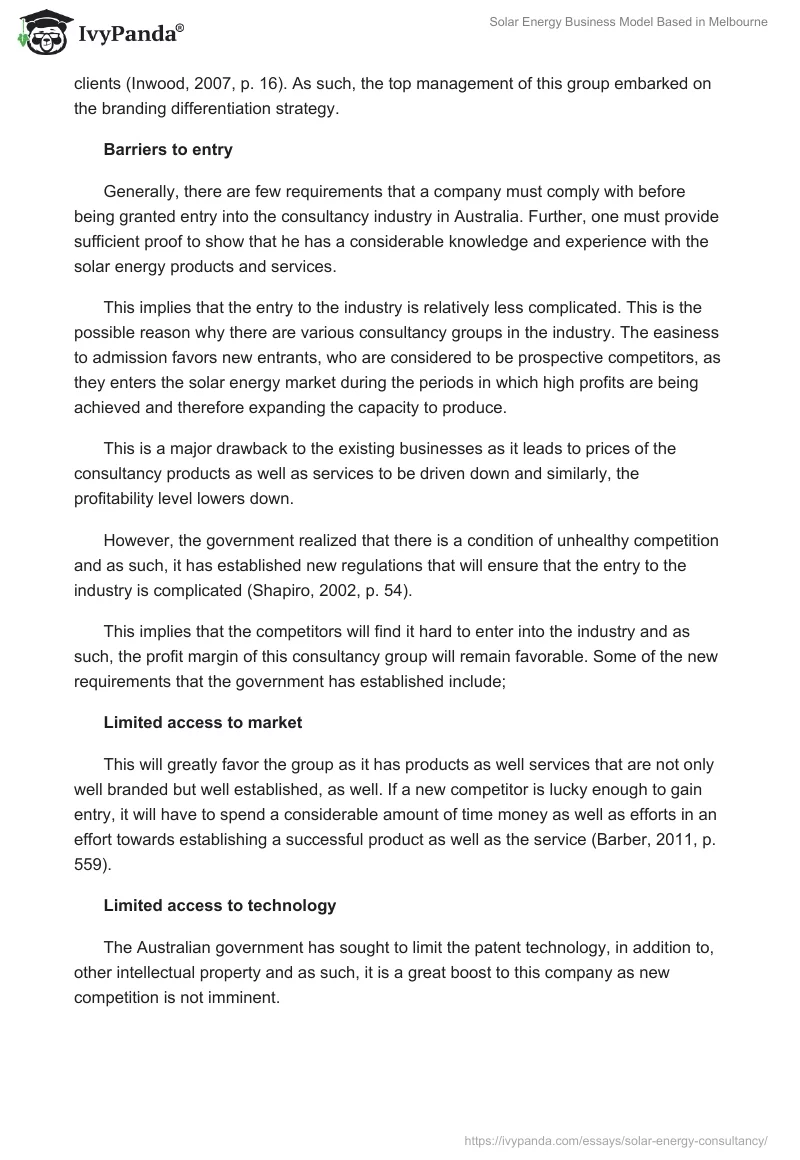 Solar Energy Business Model Based in Melbourne. Page 5