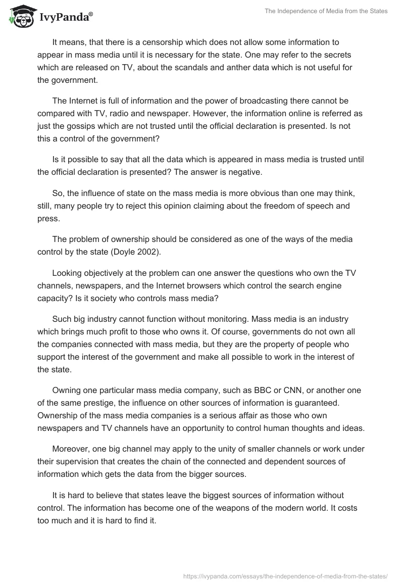 The Independence of Media from the States. Page 3