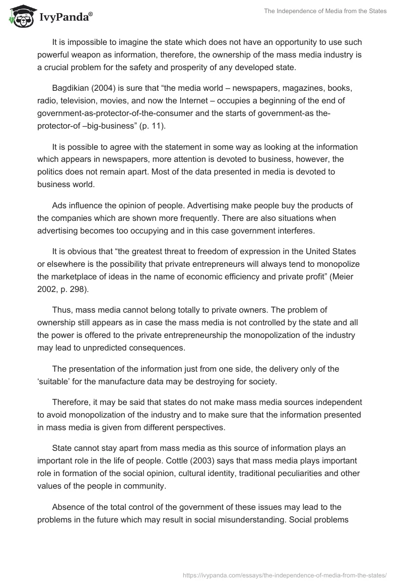 The Independence of Media from the States. Page 4