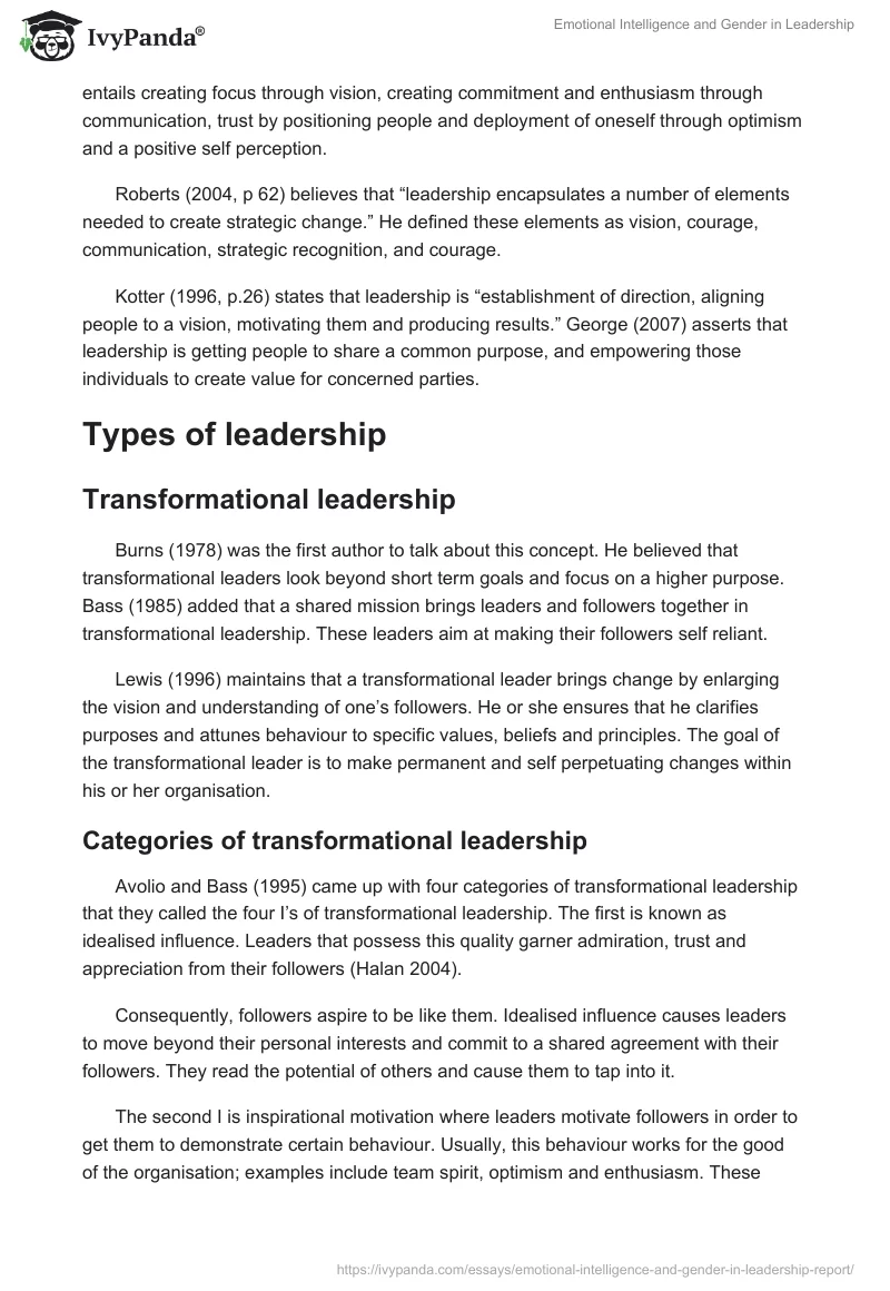 Emotional Intelligence and Gender in Leadership. Page 2
