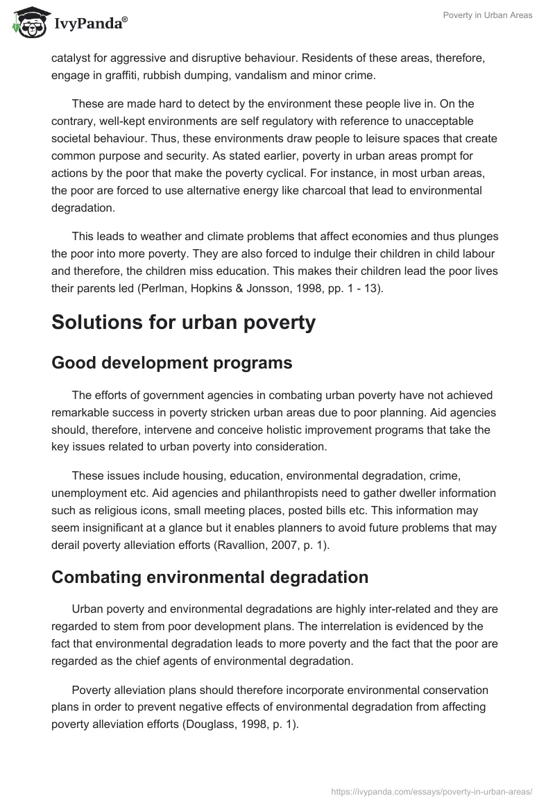 Poverty in Urban Areas. Page 2