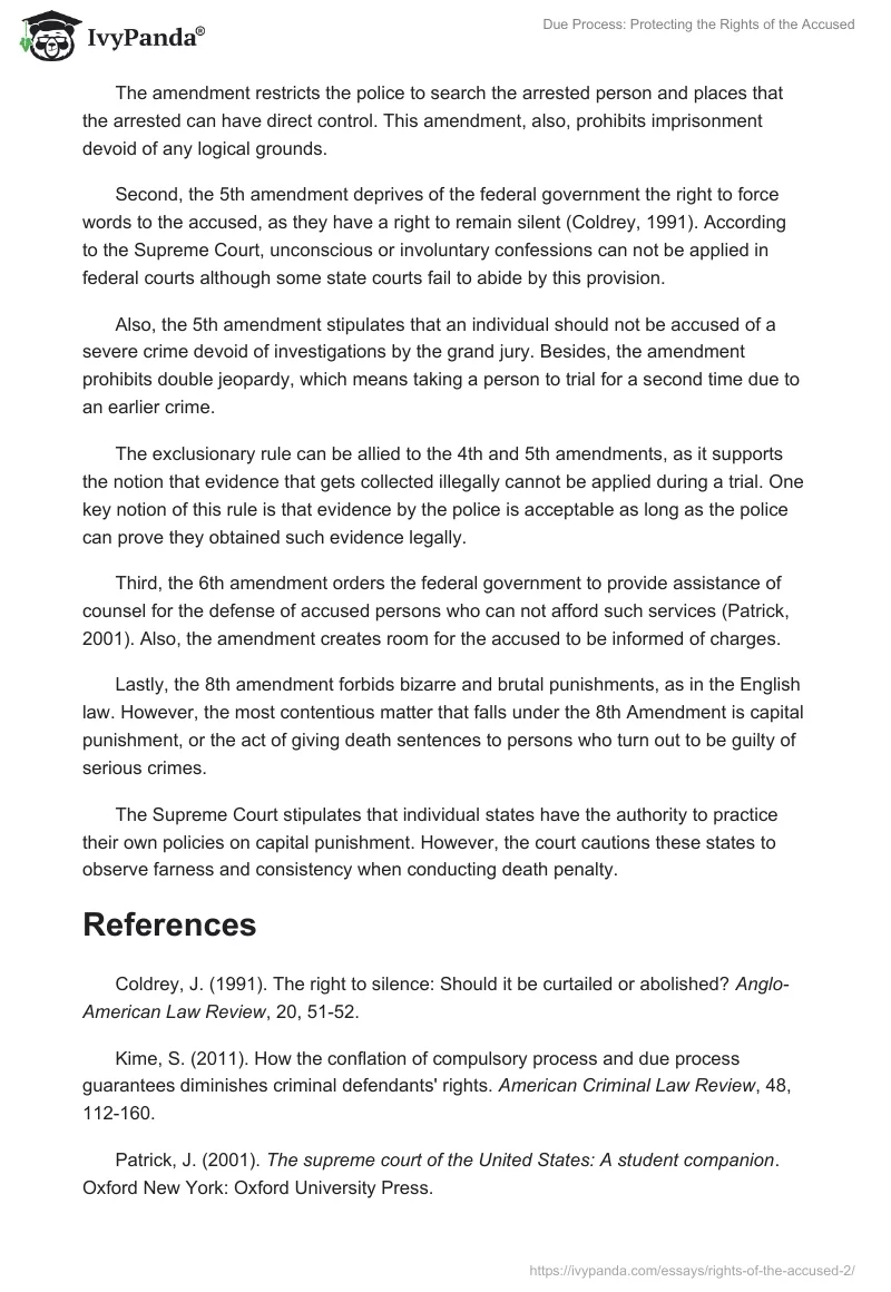 Due Process: Protecting the Rights of the Accused. Page 2