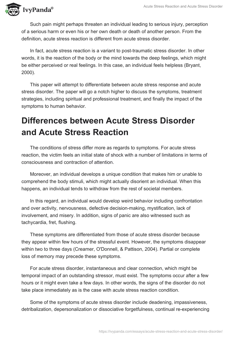 Acute Stress Reaction and Acute Stress Disorder. Page 2