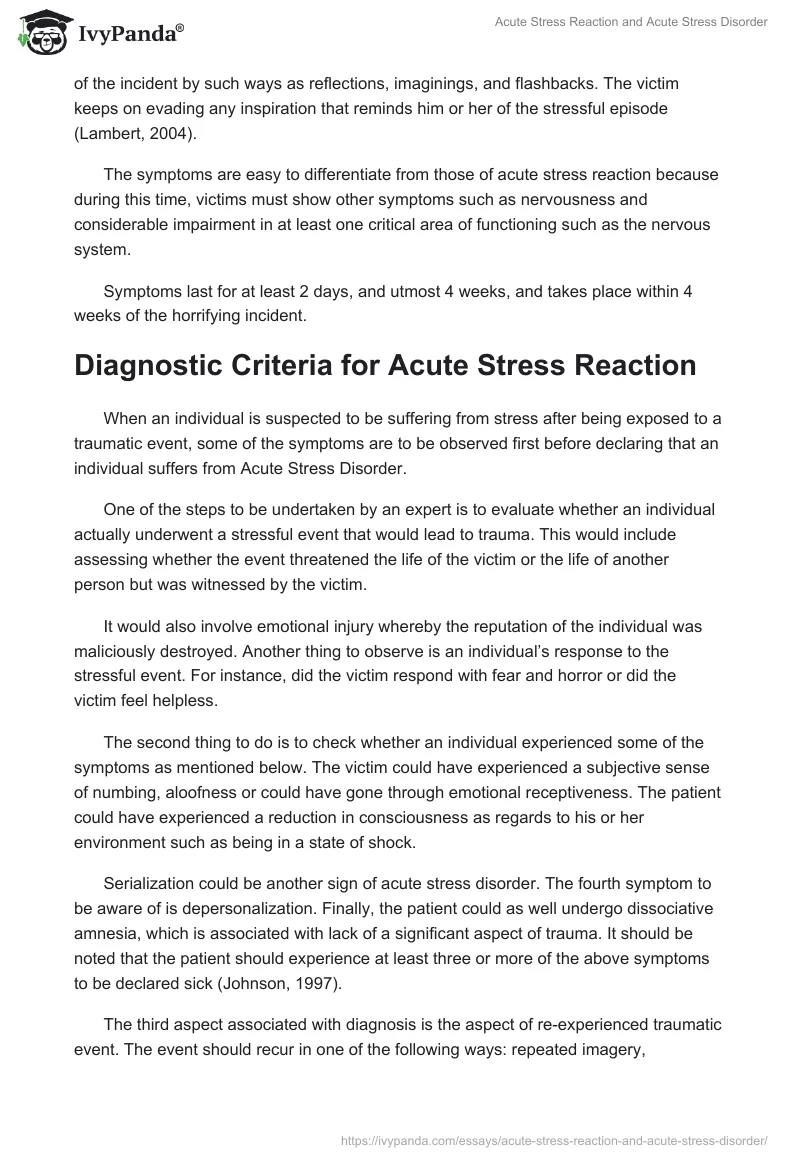 Acute Stress Reaction and Acute Stress Disorder. Page 3
