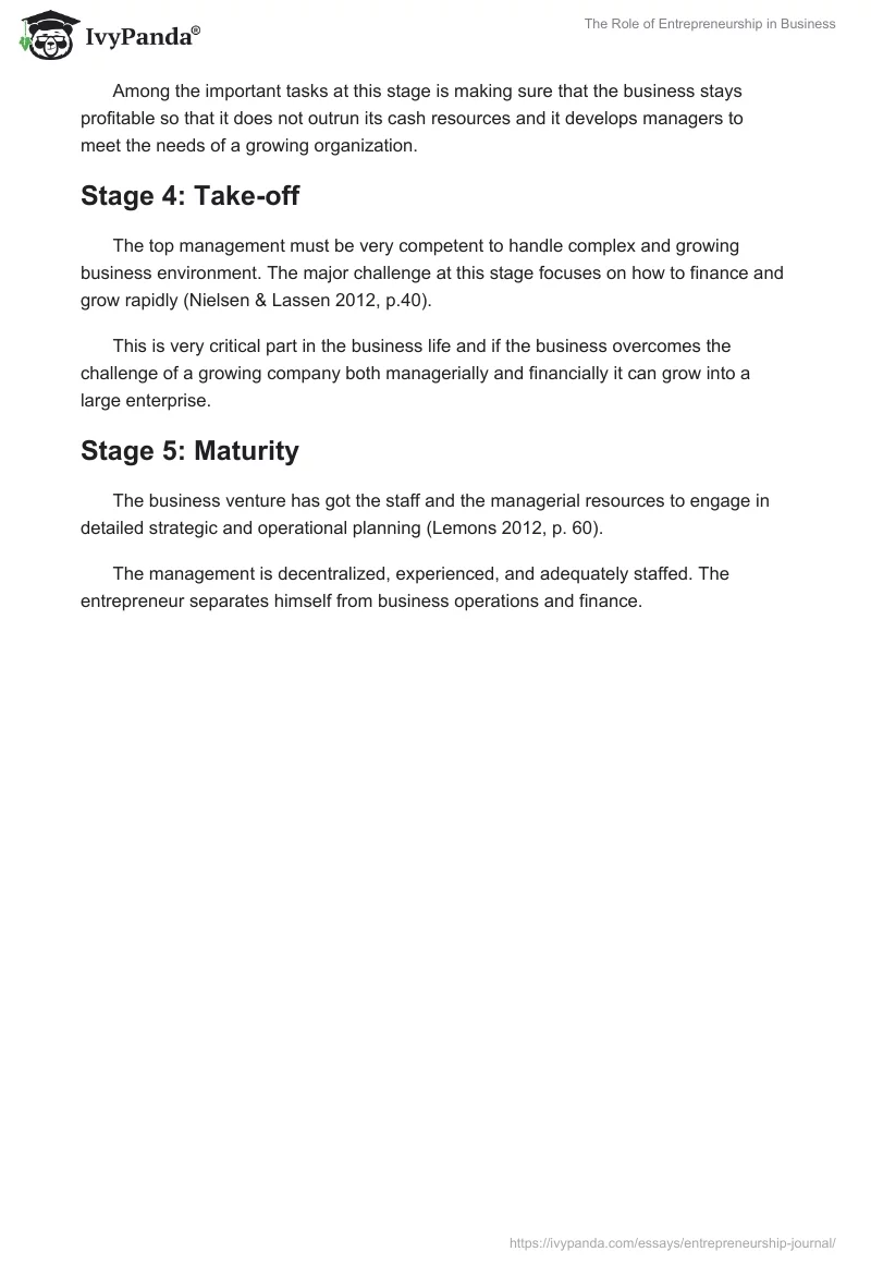The Role of Entrepreneurship in Business. Page 4