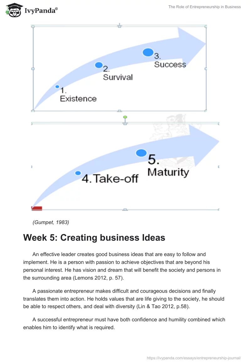 The Role of Entrepreneurship in Business. Page 5
