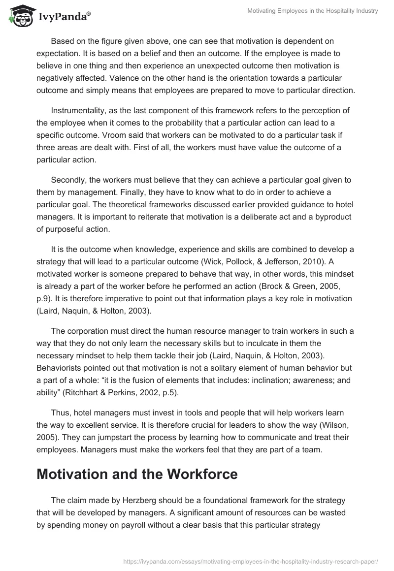 Motivating Employees in the Hospitality Industry. Page 5
