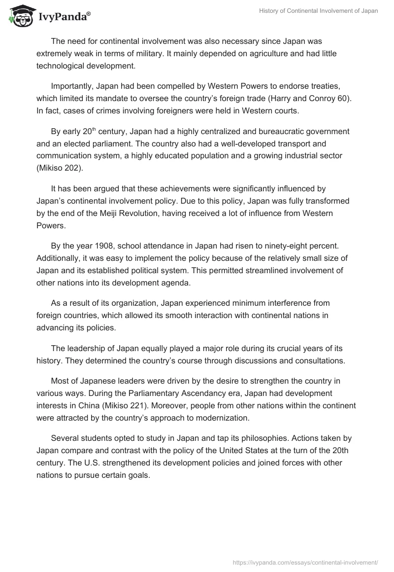 History of Continental Involvement of Japan. Page 2