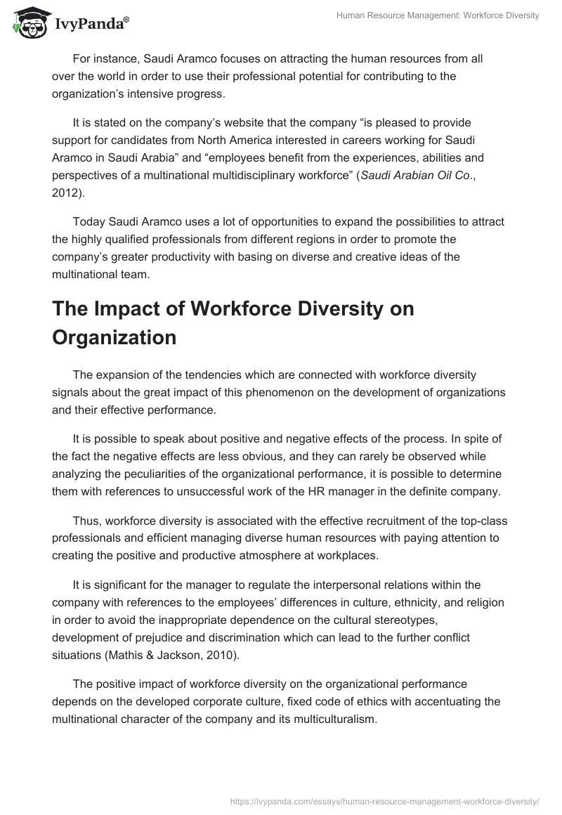 Human Resource Management: Workforce Diversity. Page 3