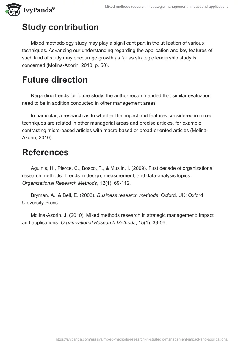 Mixed methods research in strategic management: Impact and applications. Page 3