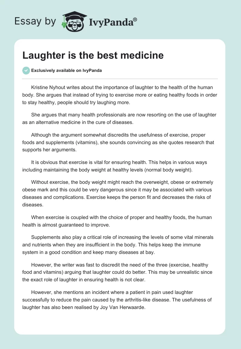 Laughter is the best medicine. Page 1