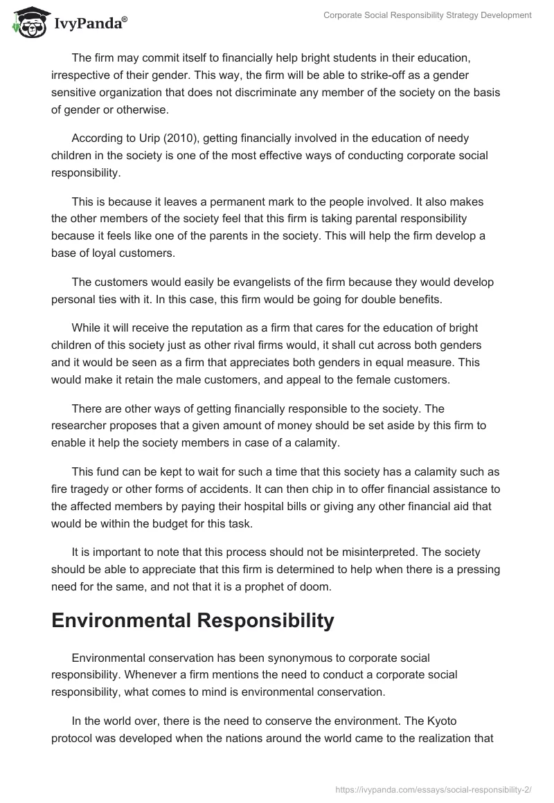 Corporate Social Responsibility Strategy Development. Page 5