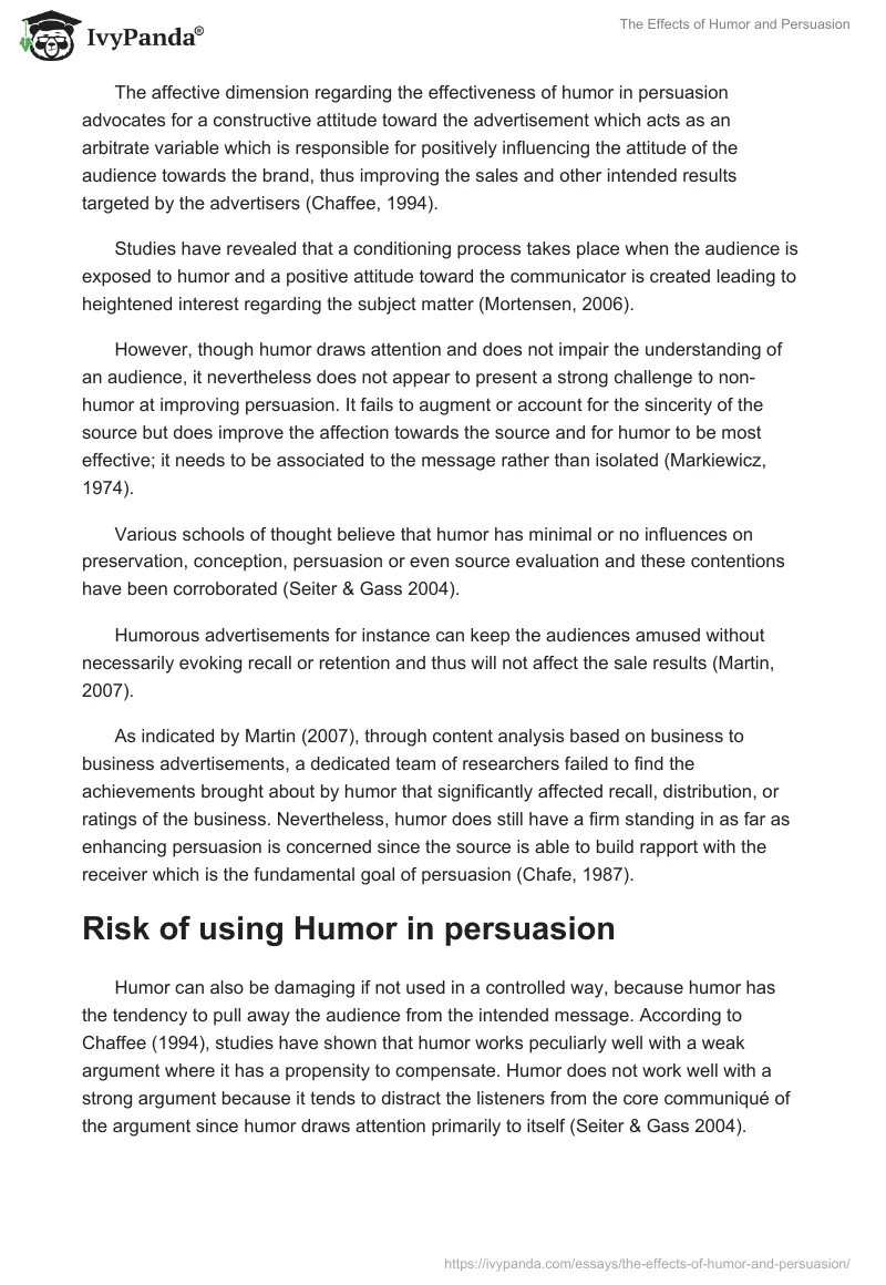 The Effects of Humor and Persuasion. Page 2