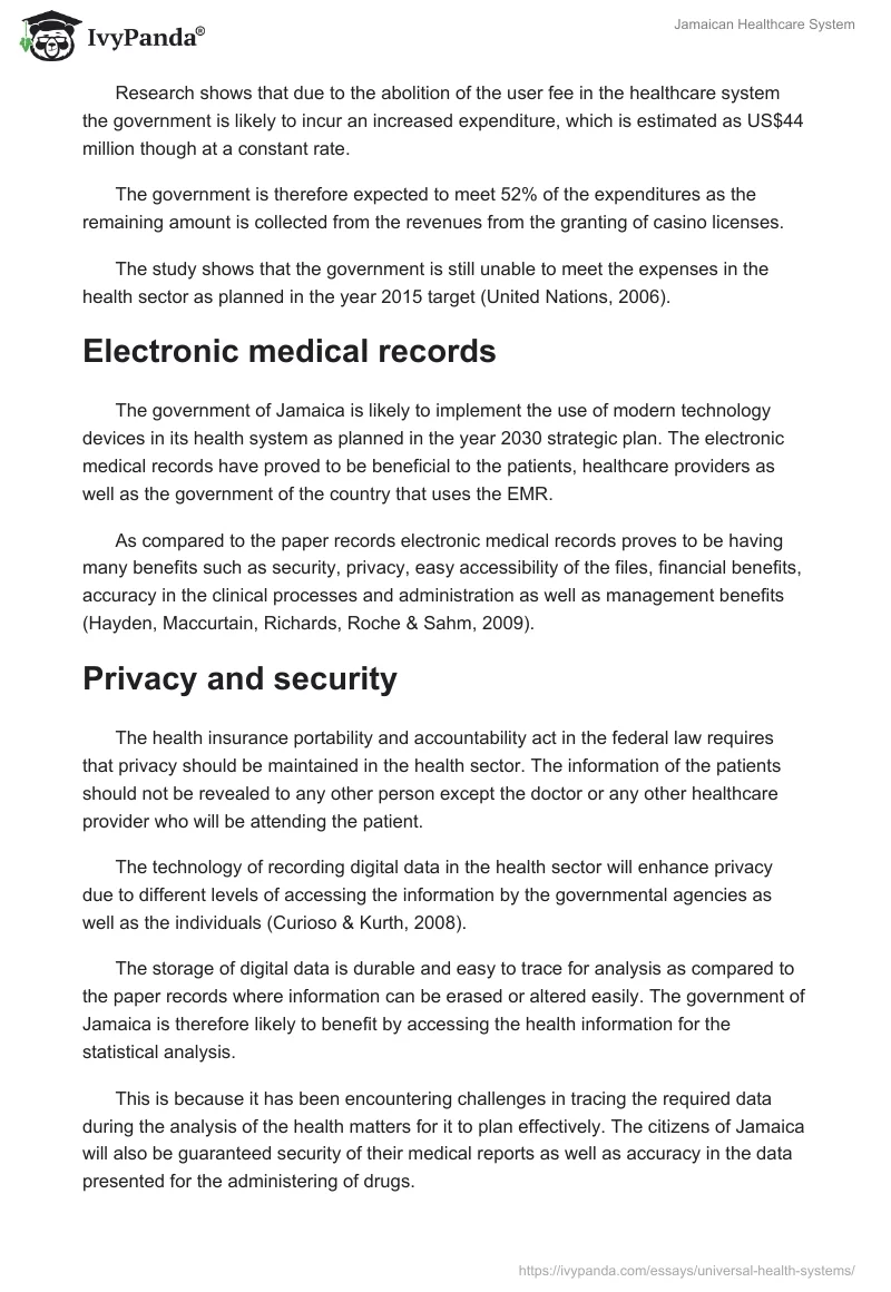 Jamaican Healthcare System. Page 5
