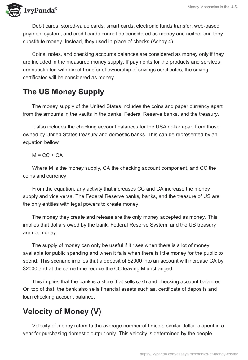 Money Mechanics in the U.S.. Page 2