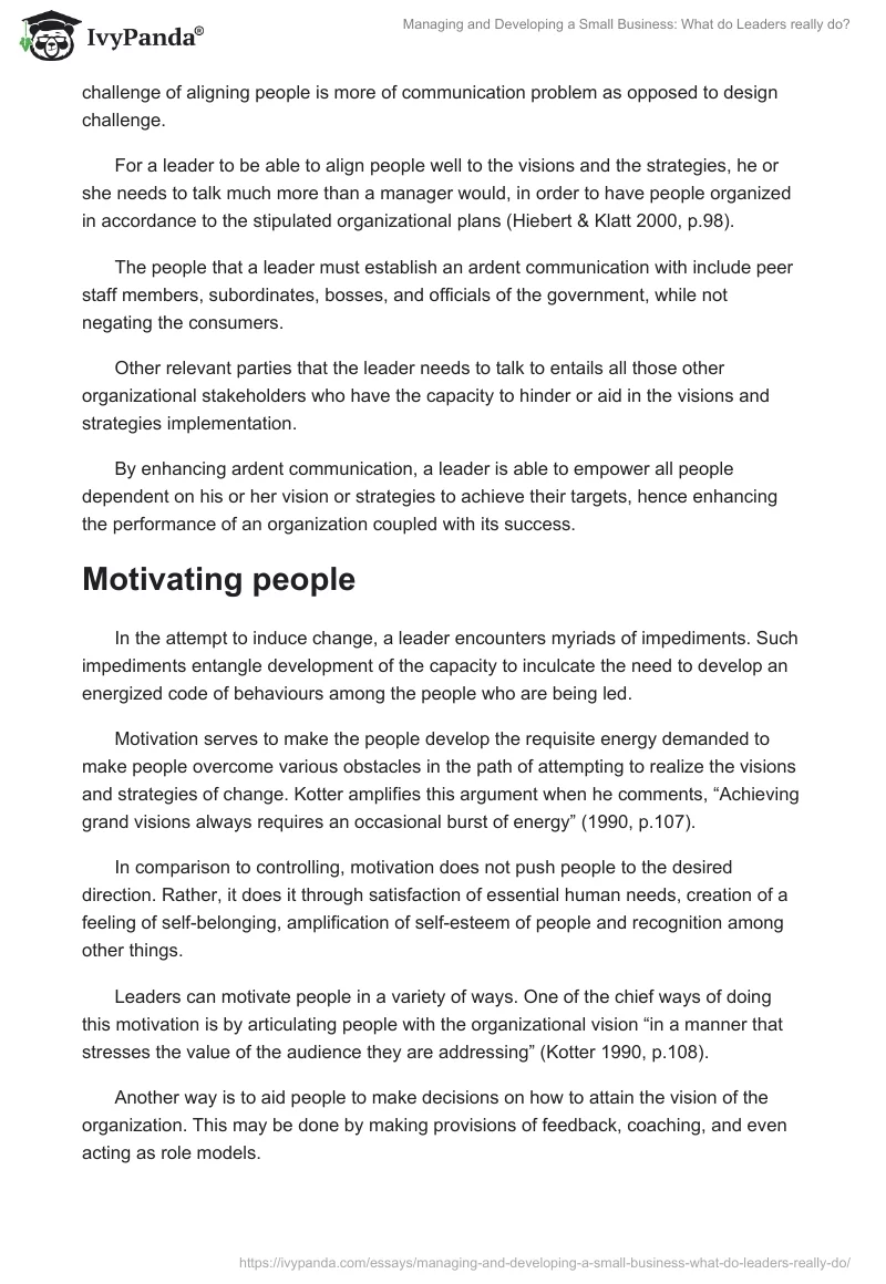Managing and Developing a Small Business: What do Leaders really do?. Page 5