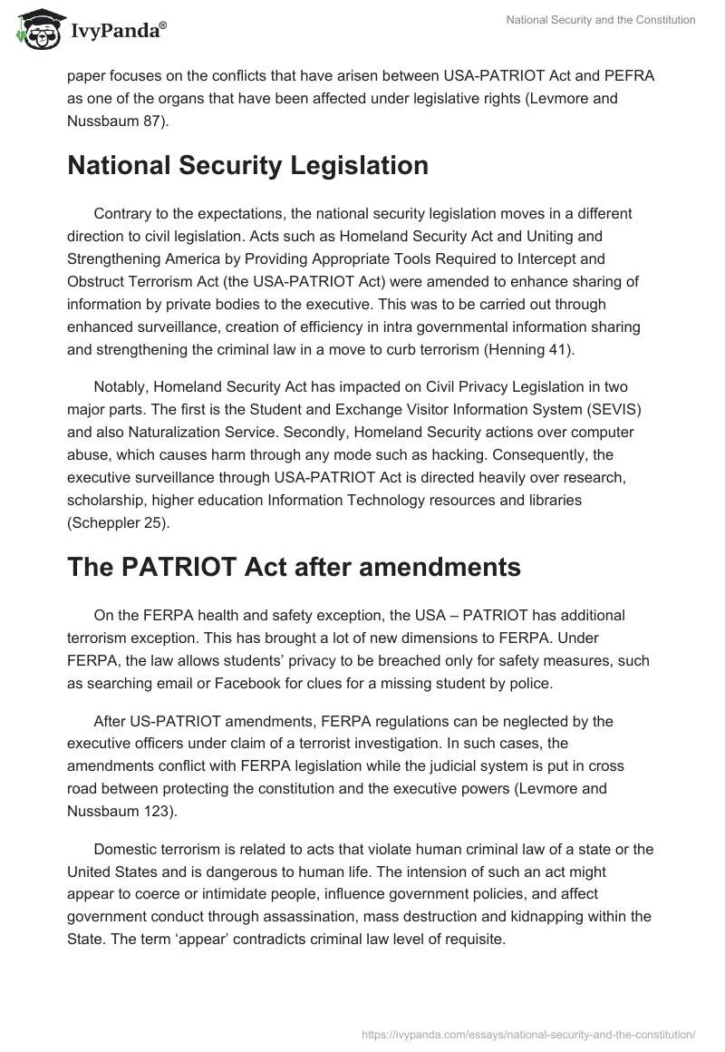 National Security and the Constitution. Page 3