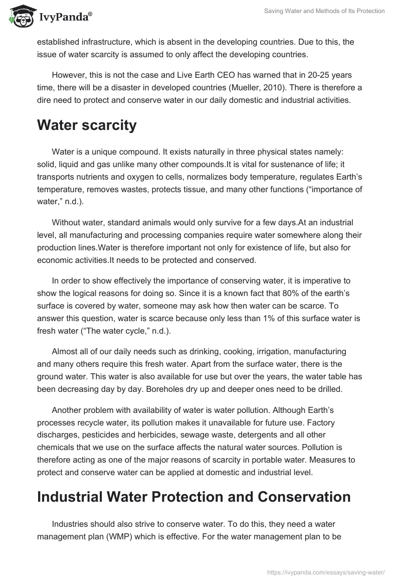 Saving Water and Methods of Its Protection. Page 2