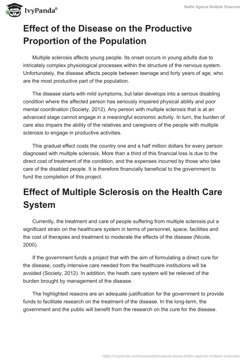 Battle Against Multiple Sclerosis. Page 2