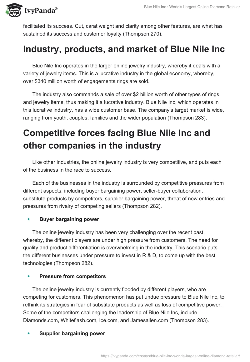 Blue Nile Inc.: World's Largest Online Diamond Retailer. Page 2