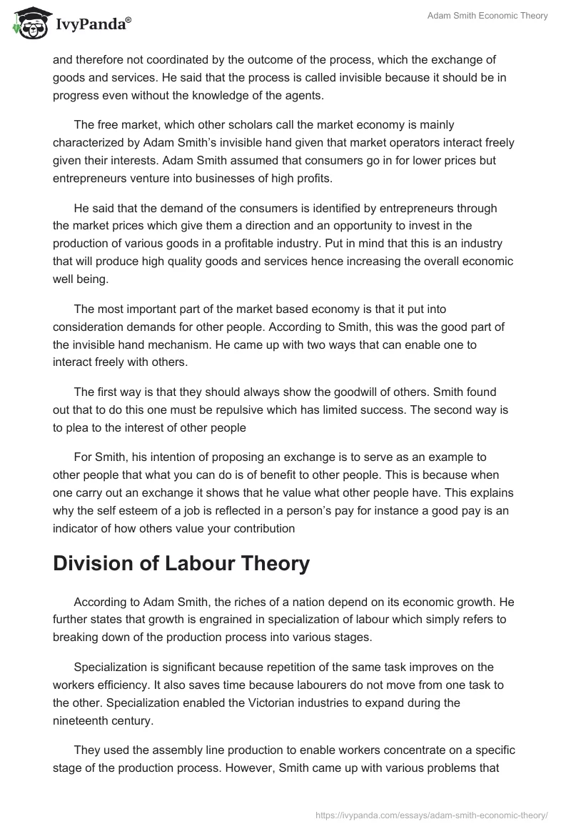 Adam Smith Economic Theory. Page 2