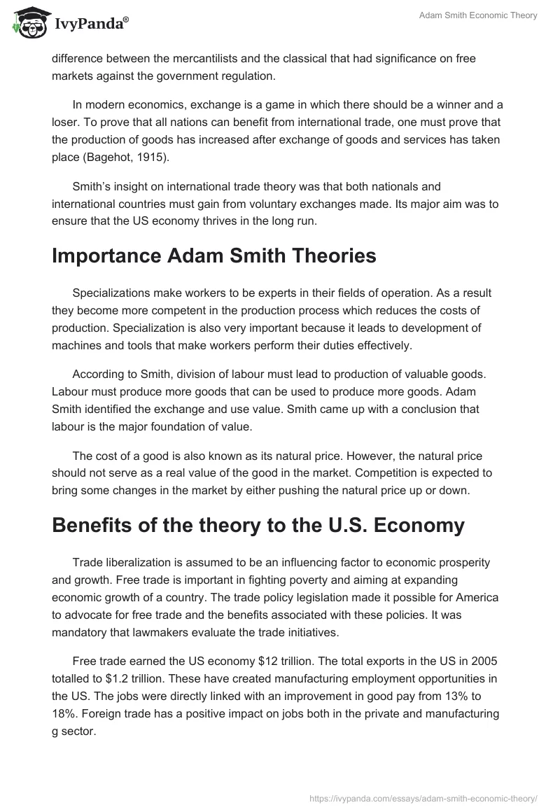 Adam Smith Economic Theory. Page 4