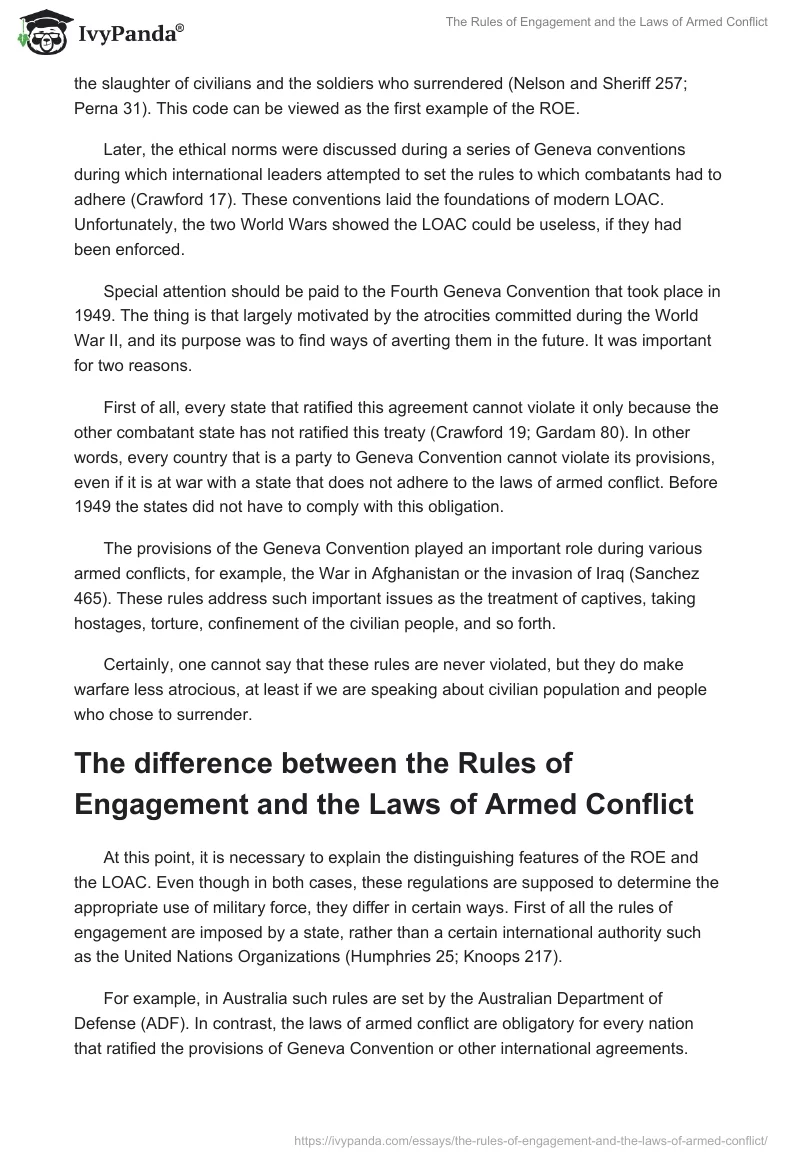 The Rules of Engagement and the Laws of Armed Conflict. Page 2