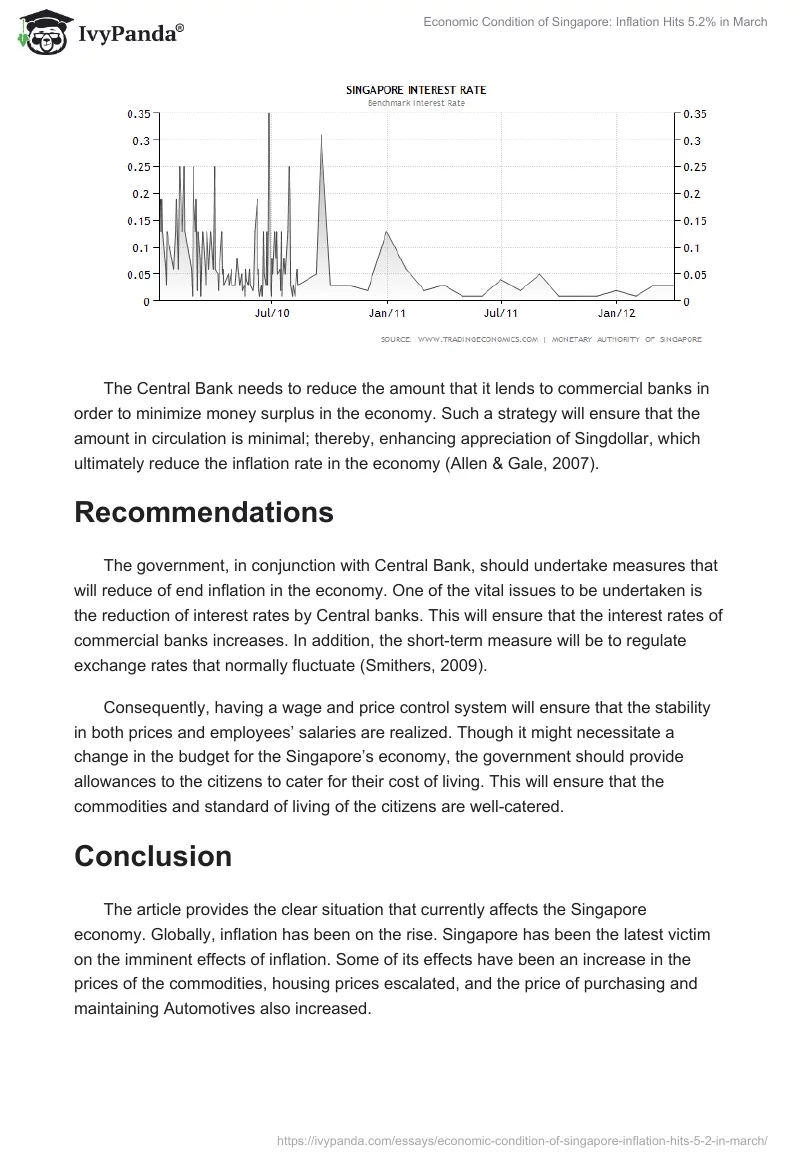 Economic Condition of Singapore: Inflation Hits 5.2% in March. Page 5