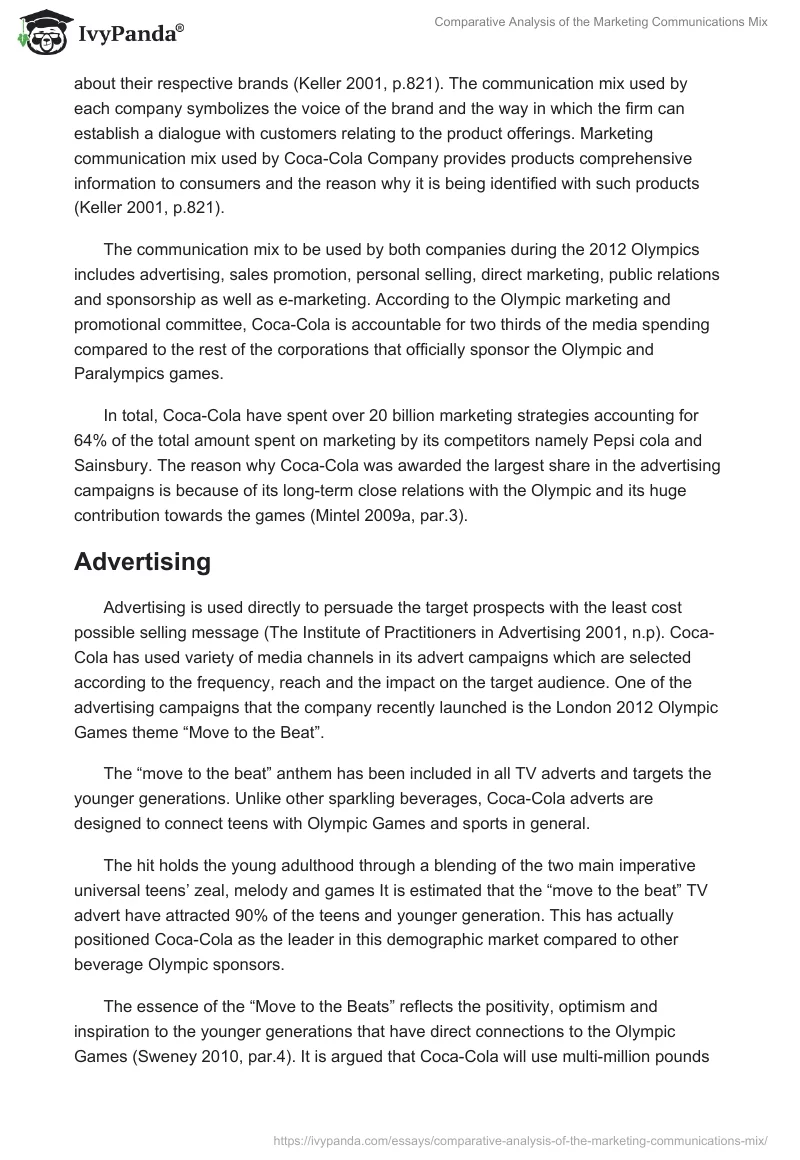 Comparative Analysis of the Marketing Communications Mix. Page 3