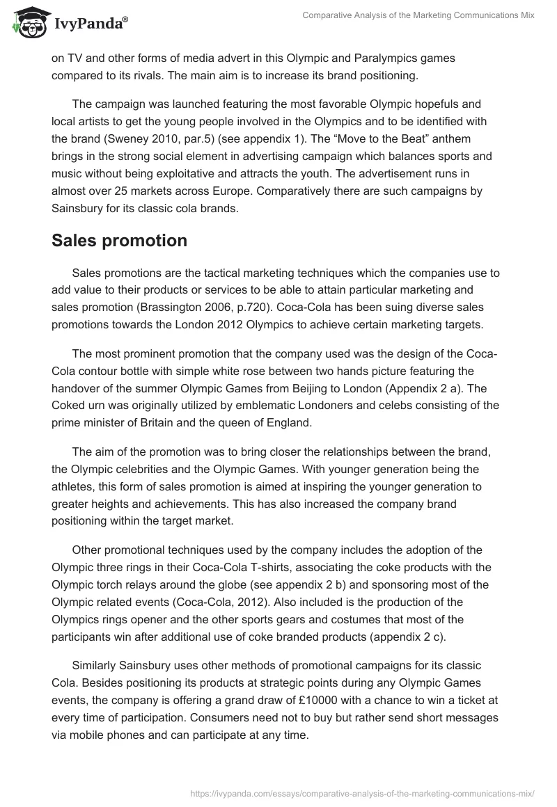 Comparative Analysis of the Marketing Communications Mix. Page 4