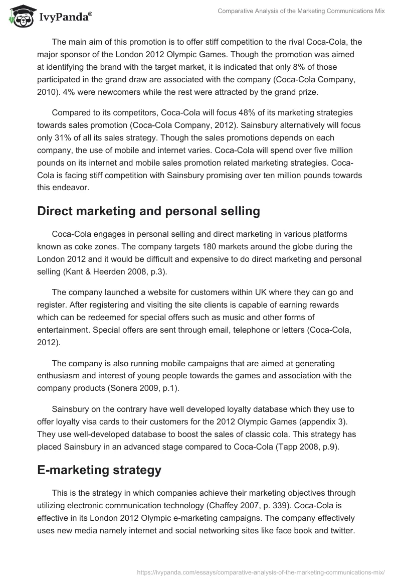 Comparative Analysis of the Marketing Communications Mix. Page 5