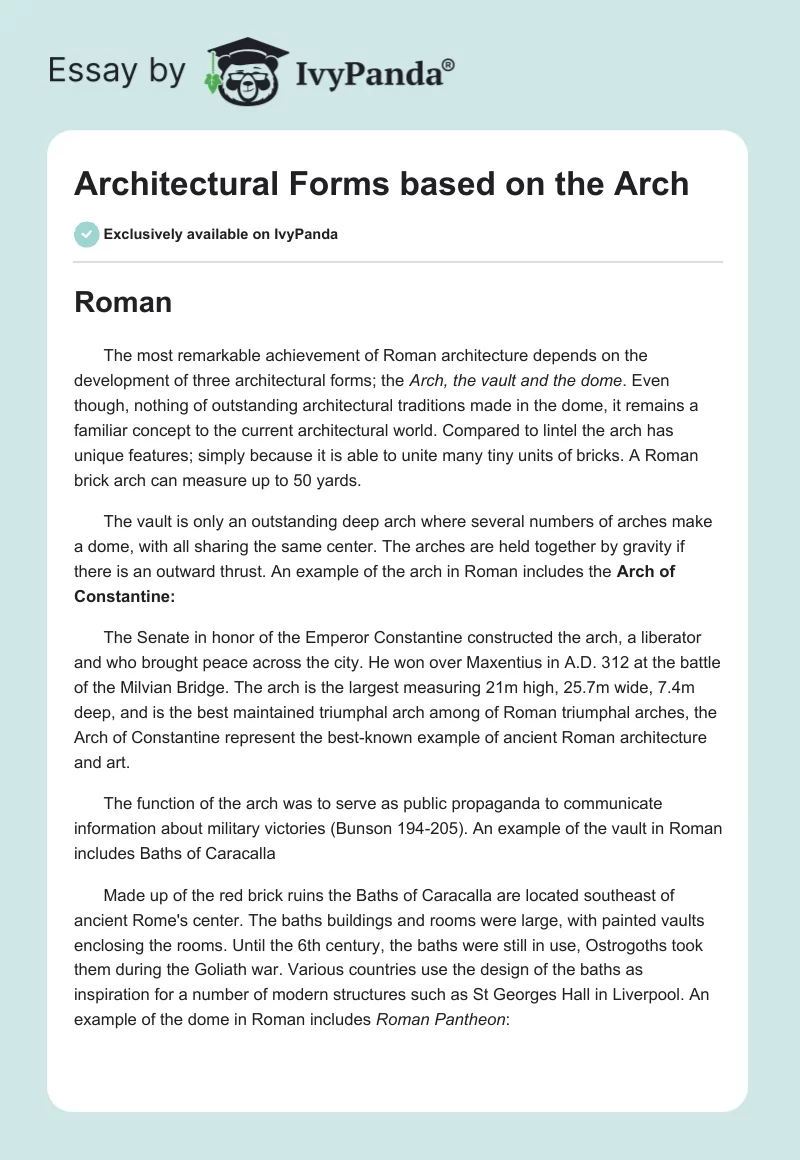 Architectural Forms based on the Arch. Page 1